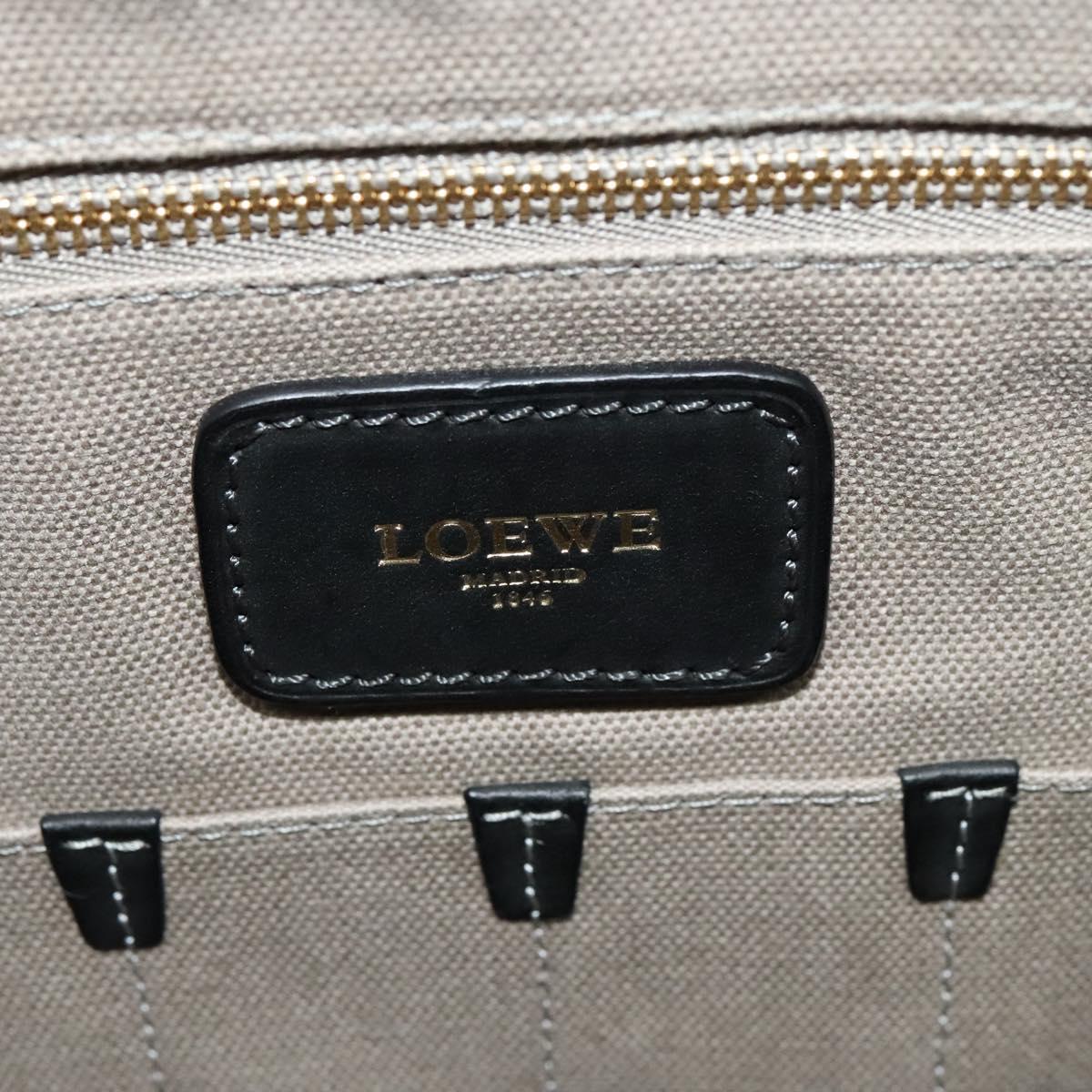 LOEWE Anagram Shoulder Bag PVC Leather Gray Gold Auth yk18093
