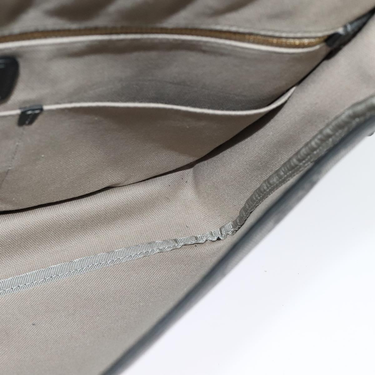 LOEWE Anagram Shoulder Bag PVC Leather Gray Gold Auth yk18093