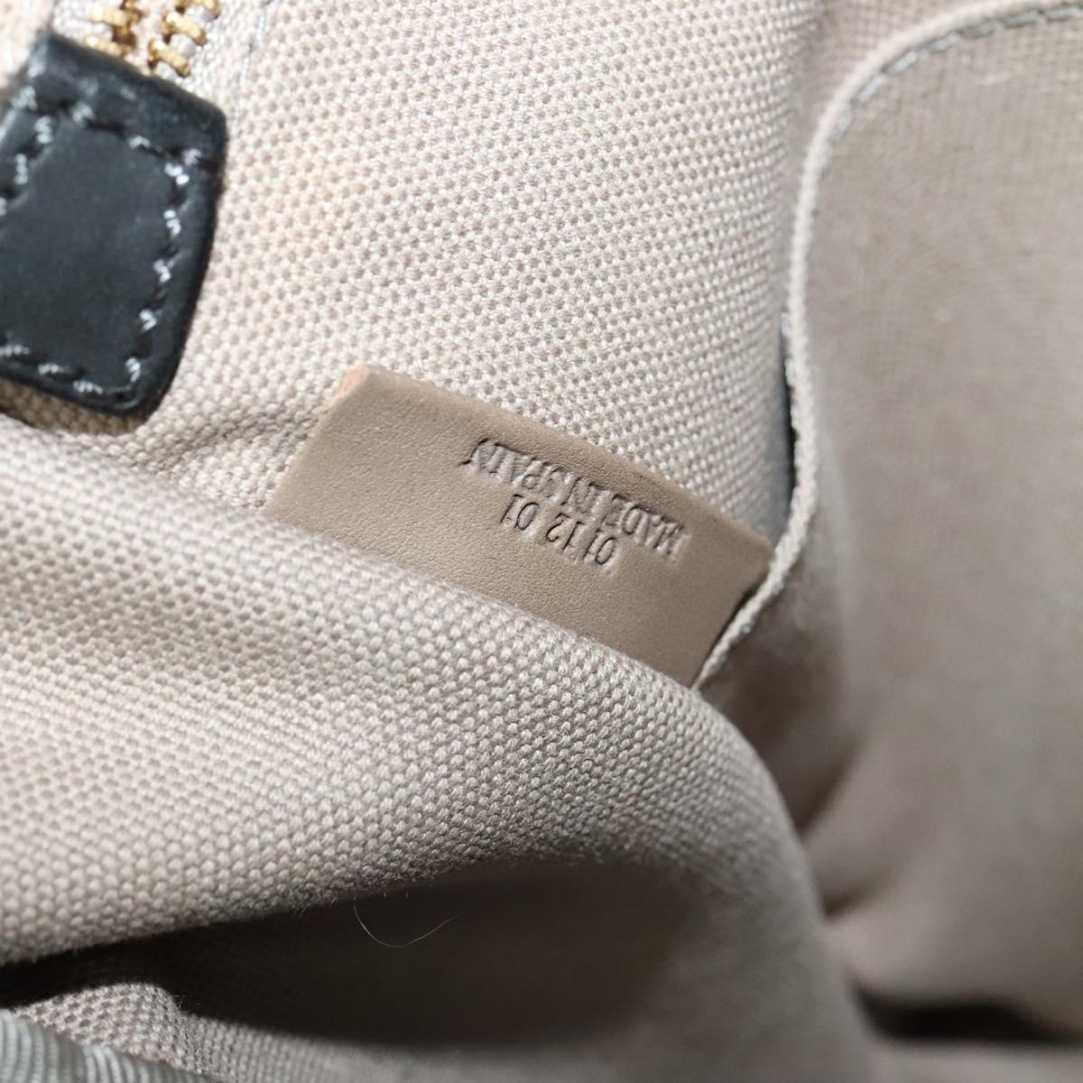 LOEWE Anagram Shoulder Bag PVC Leather Gray Gold Auth yk18093