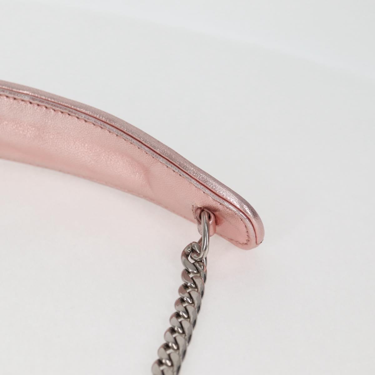 Miu Miu Matelasse Chain Shoulder Bag Leather Pink Silver 5BF069 Auth yk18111M