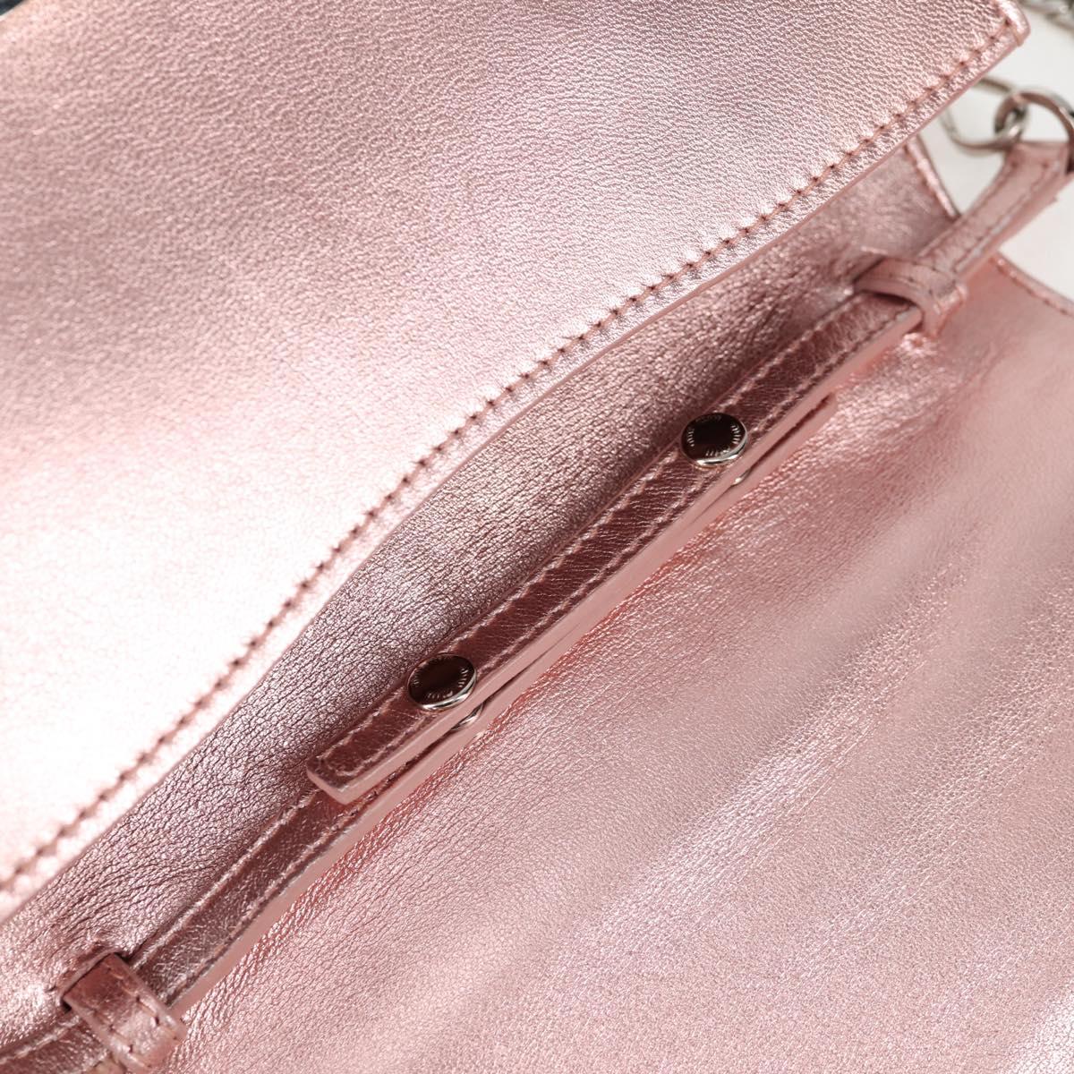 Miu Miu Matelasse Chain Shoulder Bag Leather Pink Silver 5BF069 Auth yk18111M