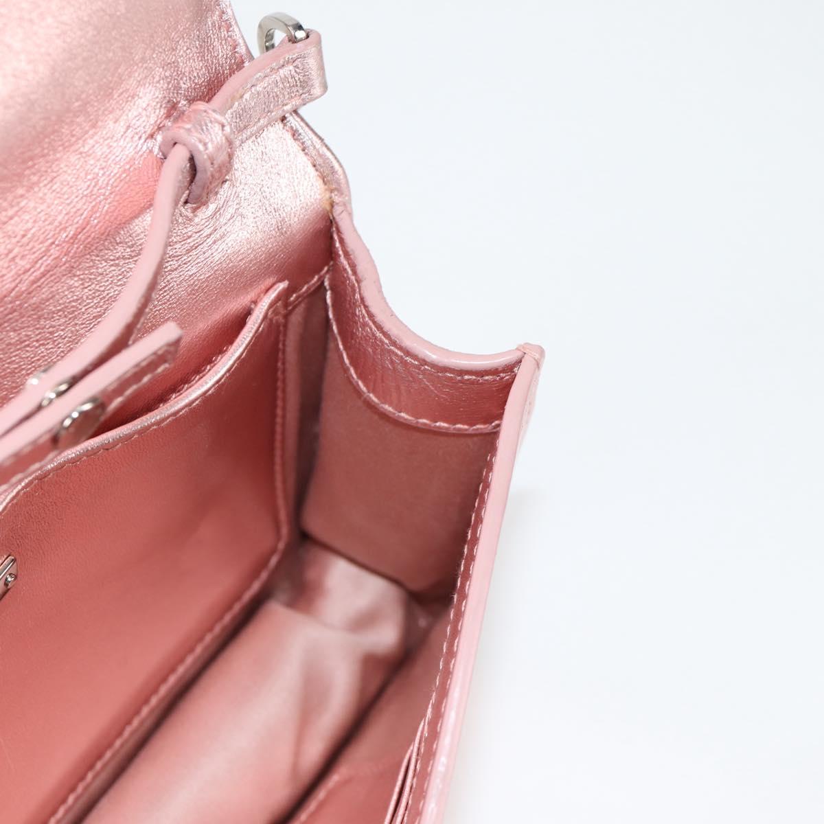 Miu Miu Matelasse Chain Shoulder Bag Leather Pink Silver 5BF069 Auth yk18111M