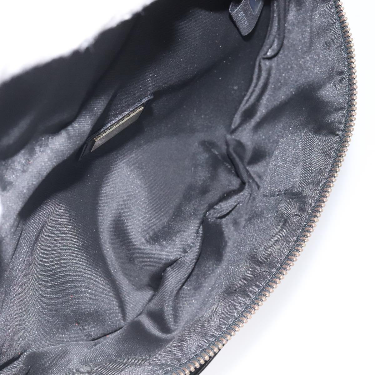 FENDI Zucchino Canvas Body Bag Black Gold Auth yk18113