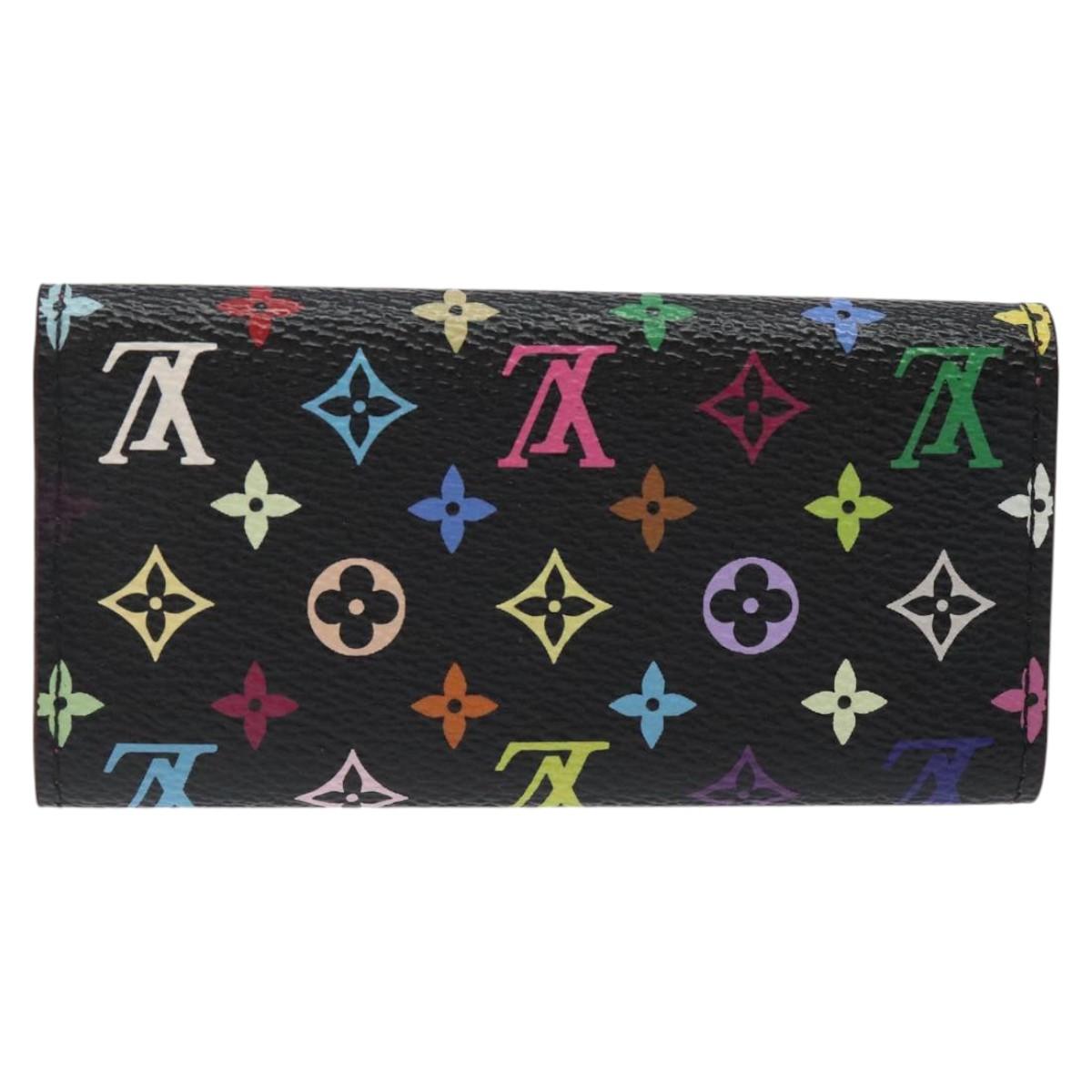 LOUIS VUITTON Multicolor Multicles 4 Key Case Black M93732 LV Auth yk18132