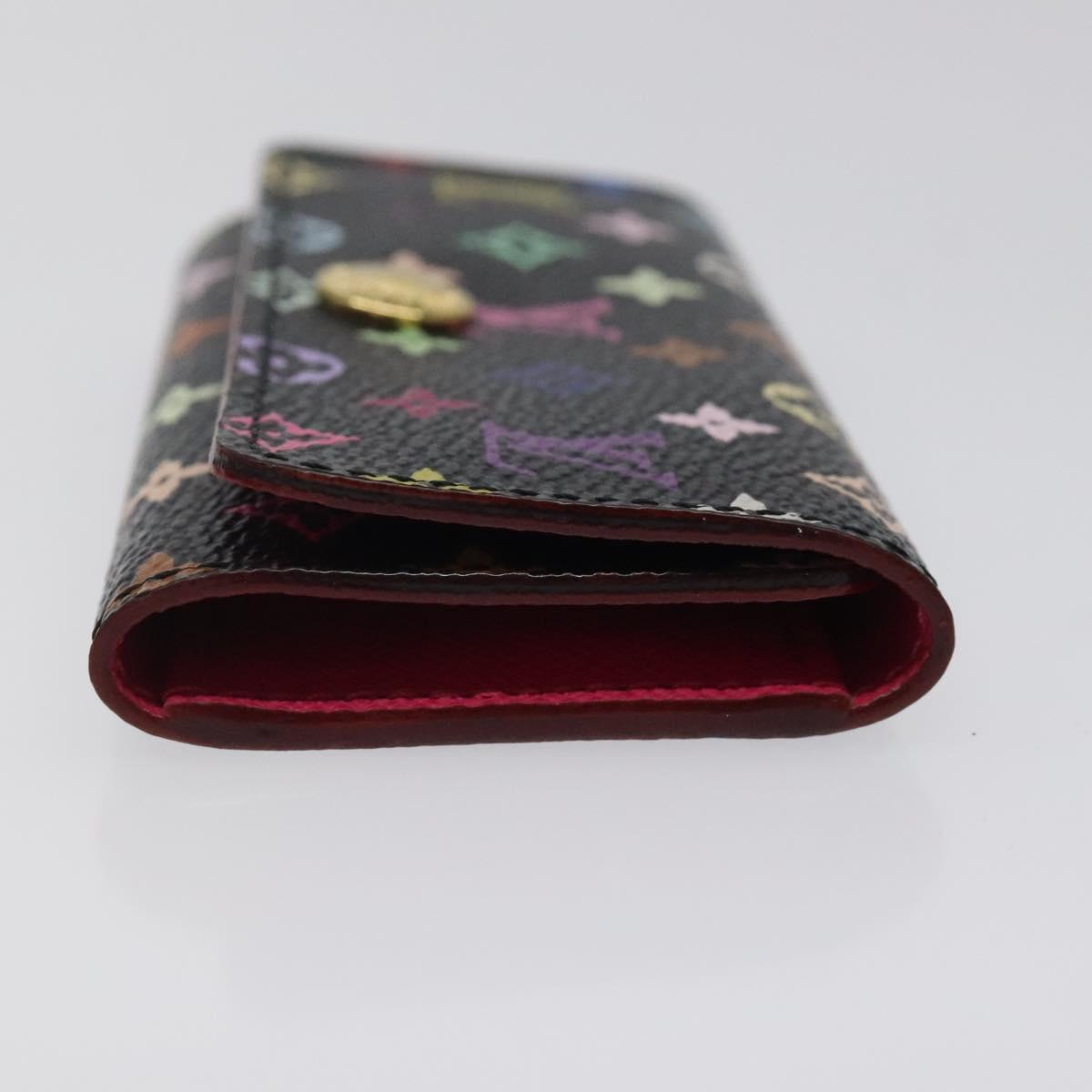 LOUIS VUITTON Multicolor Multicles 4 Key Case Black M93732 LV Auth yk18132