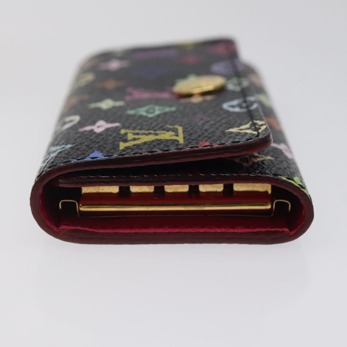 LOUIS VUITTON Multicolor Multicles 4 Key Case Black M93732 LV Auth yk18132