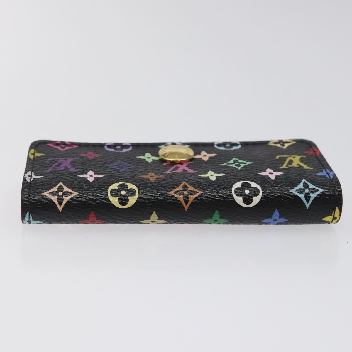 LOUIS VUITTON Multicolor Multicles 4 Key Case Black M93732 LV Auth yk18132