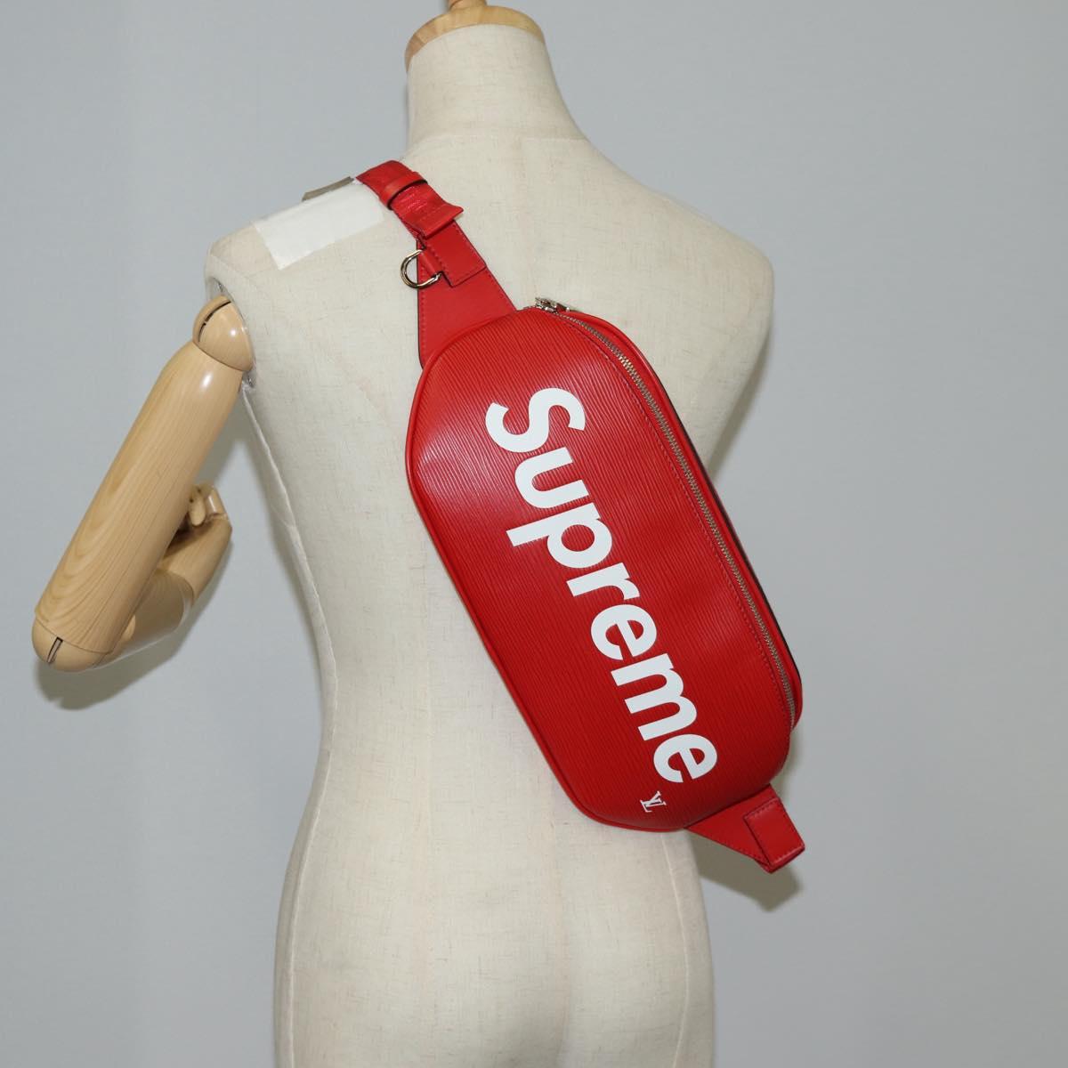 LOUIS VUITTON Epi LV × Supreme Bum BagPM Body Bag Red M53418 LV Auth yk18136A