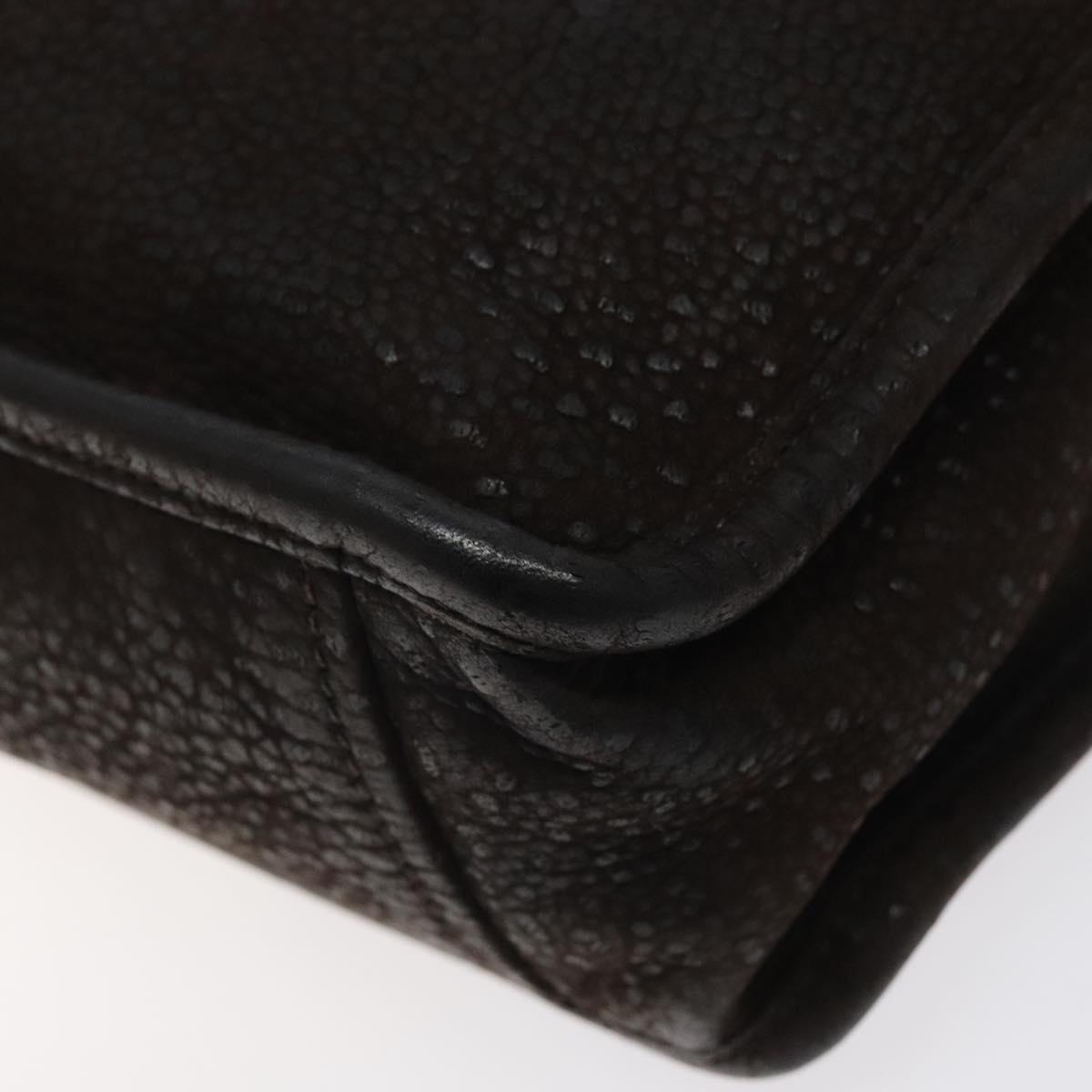 PRADA Hand Bag Leather Brown Silver Auth yk18137