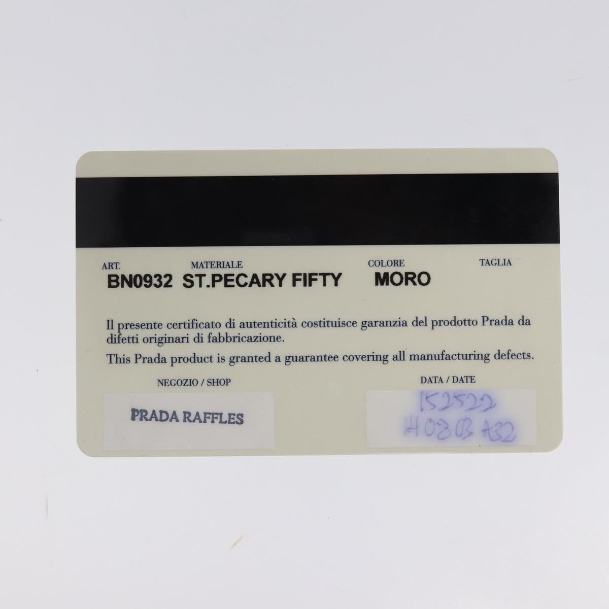 PRADA Hand Bag Leather Brown Silver Auth yk18137