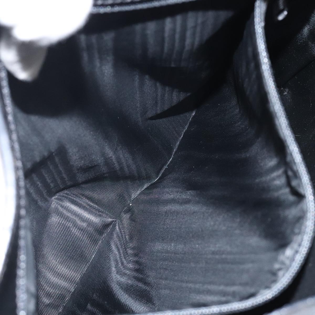 CELINE Macadam Canvas Shoulder Bag PVC Leather Black Gold Auth yk18139