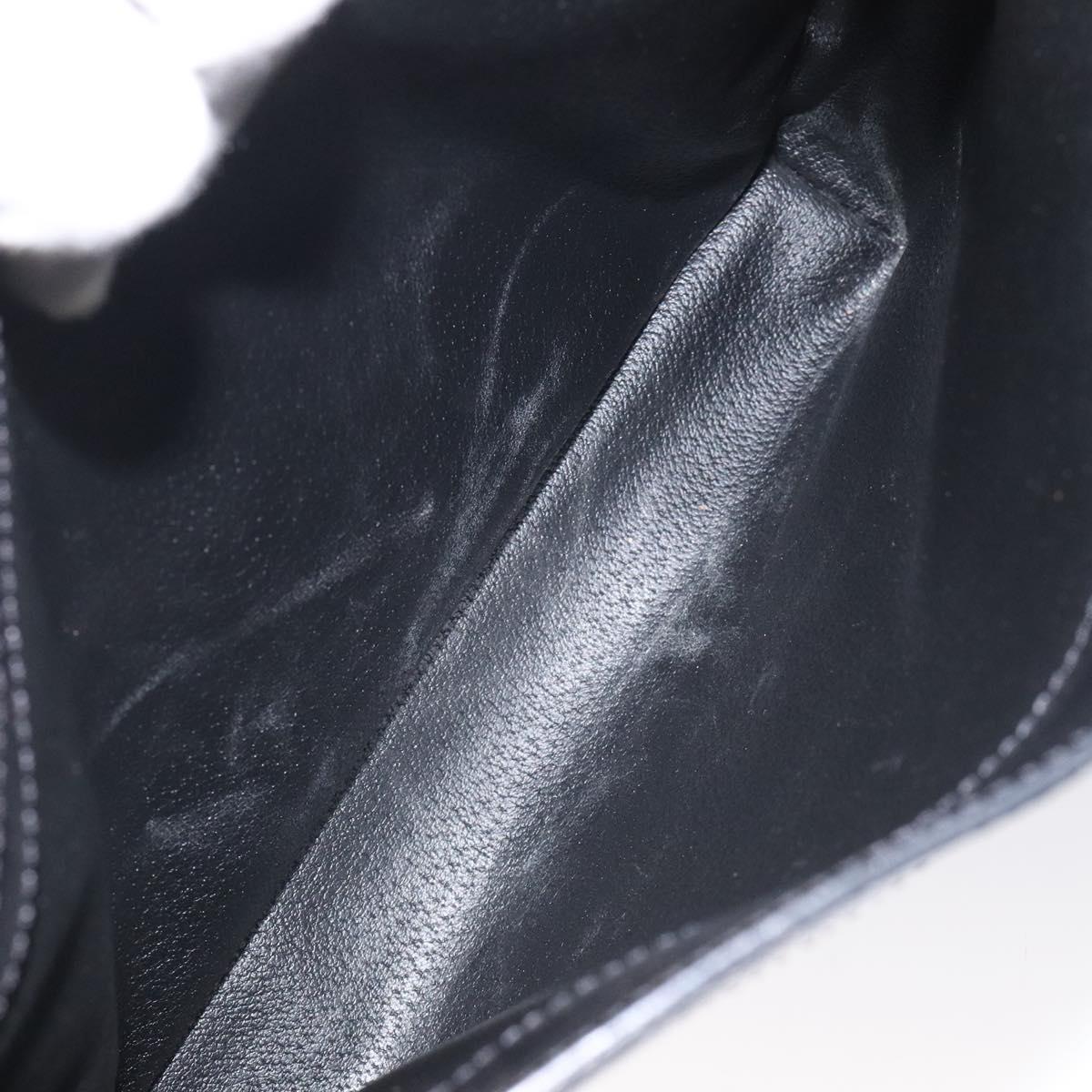 CELINE Macadam Canvas Shoulder Bag PVC Leather Black Gold Auth yk18139