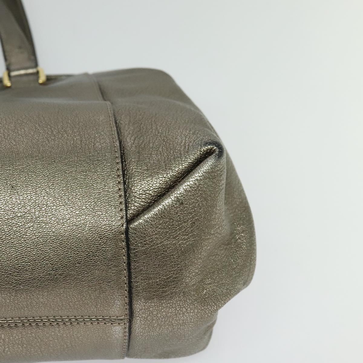 LOEWE Anagram Tote Bag Leather Gold Tone Auth yk18146