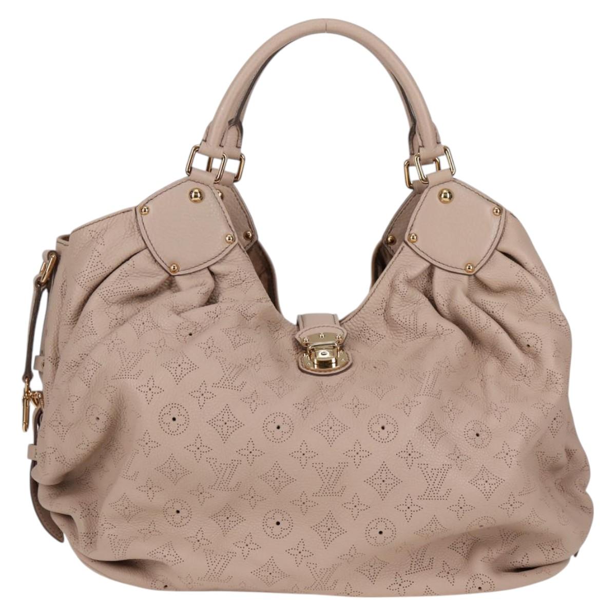 LOUIS VUITTON Monogram Punching Mahina XL Tote Bag Beige M93978 LV Auth yk18150A