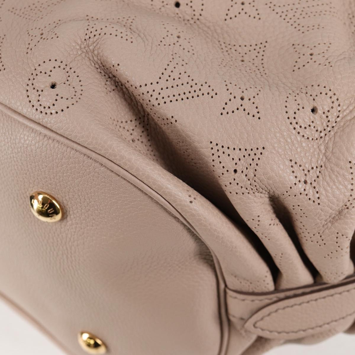 LOUIS VUITTON Monogram Punching Mahina XL Tote Bag Beige M93978 LV Auth yk18150A