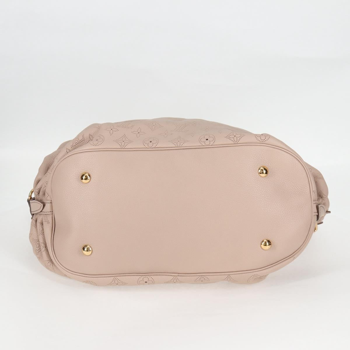 LOUIS VUITTON Monogram Punching Mahina XL Tote Bag Beige M93978 LV Auth yk18150A