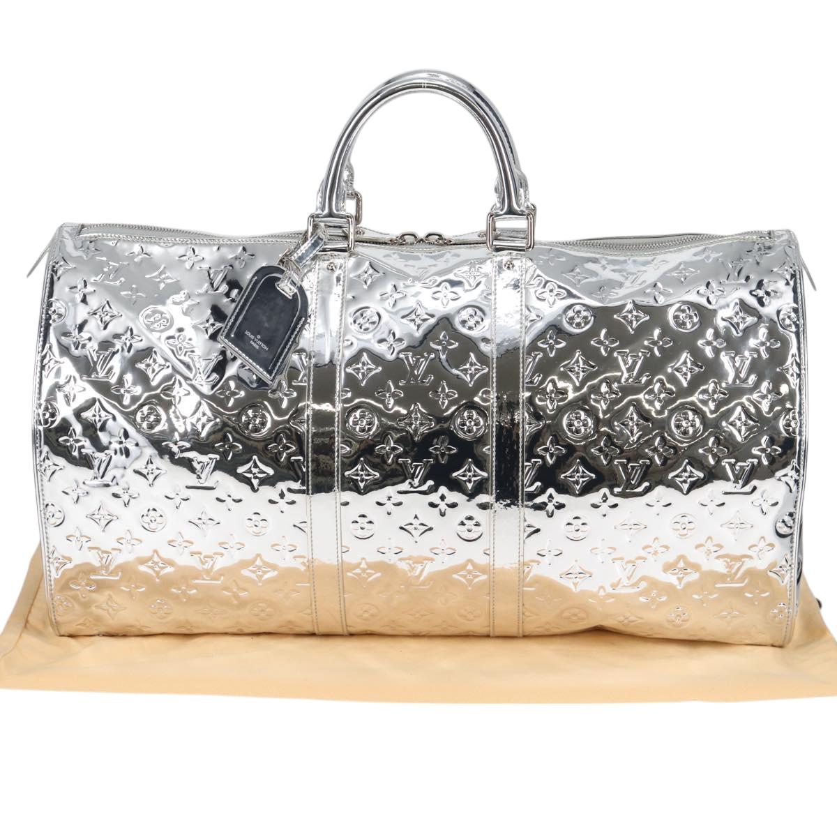 LOUIS VUITTON Monogram Miroir Keepall 55 Bag Silver Argent M95275 Auth yk18156SM
