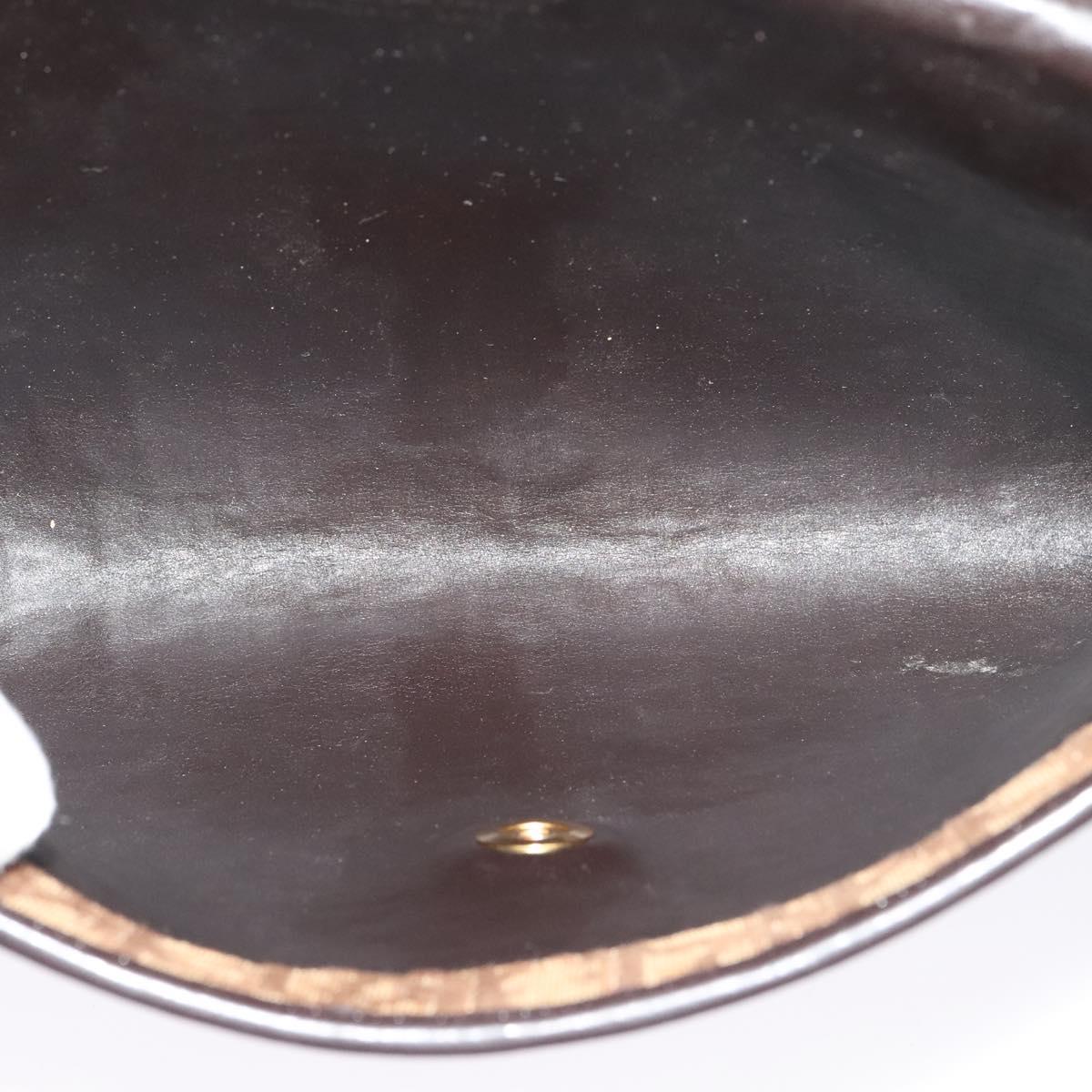 Christian Dior Trotter Canvas Shoulder Bag Brown Gold Auth yk18182