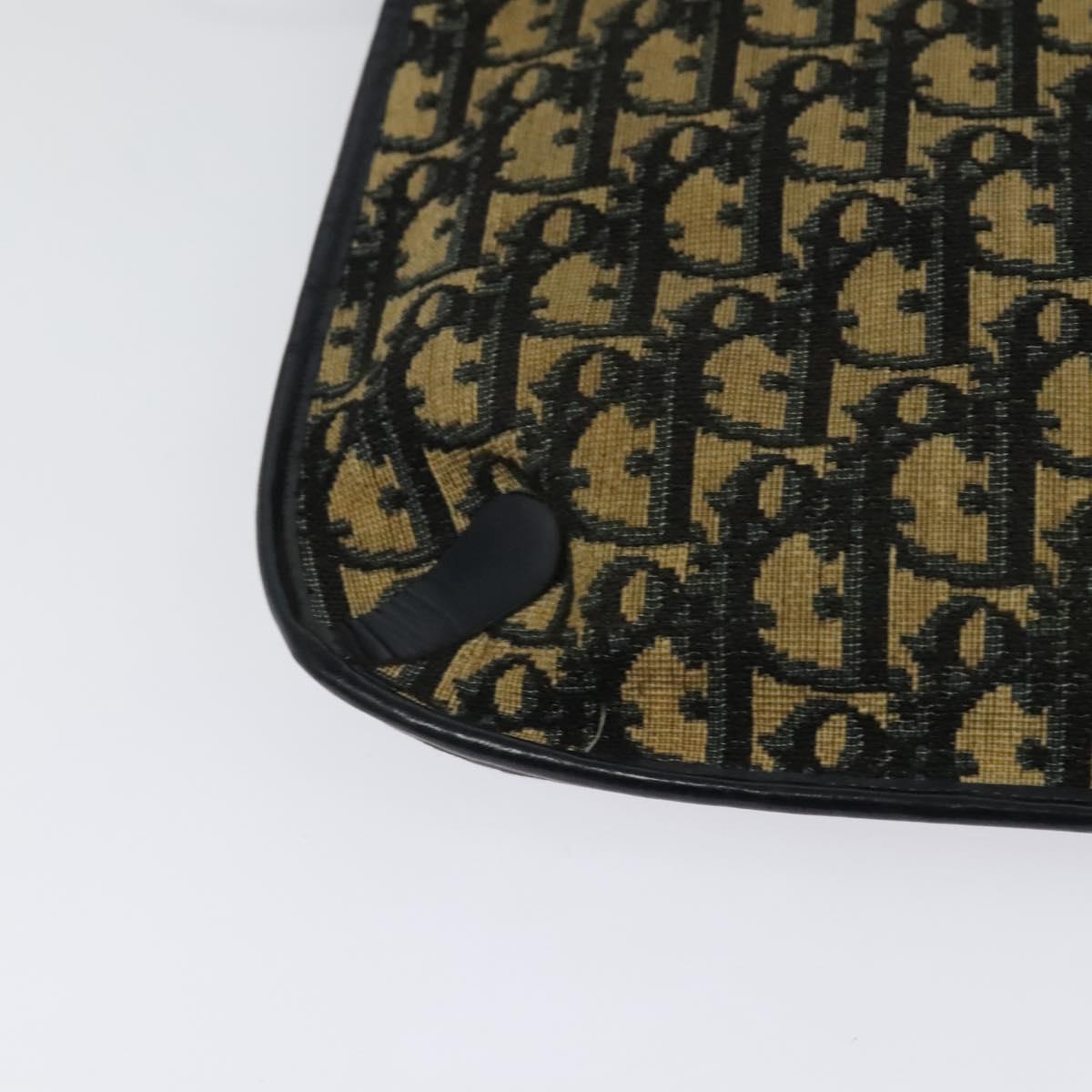 Christian Dior Trotter Canvas Shoulder Bag Navy Gold Auth yk18204