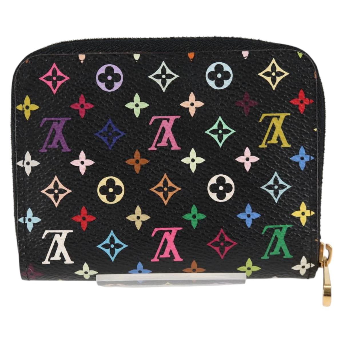 LOUIS VUITTON Monogram Multicolor Zippy Coin Purse Black M93740 Auth yk18234AV