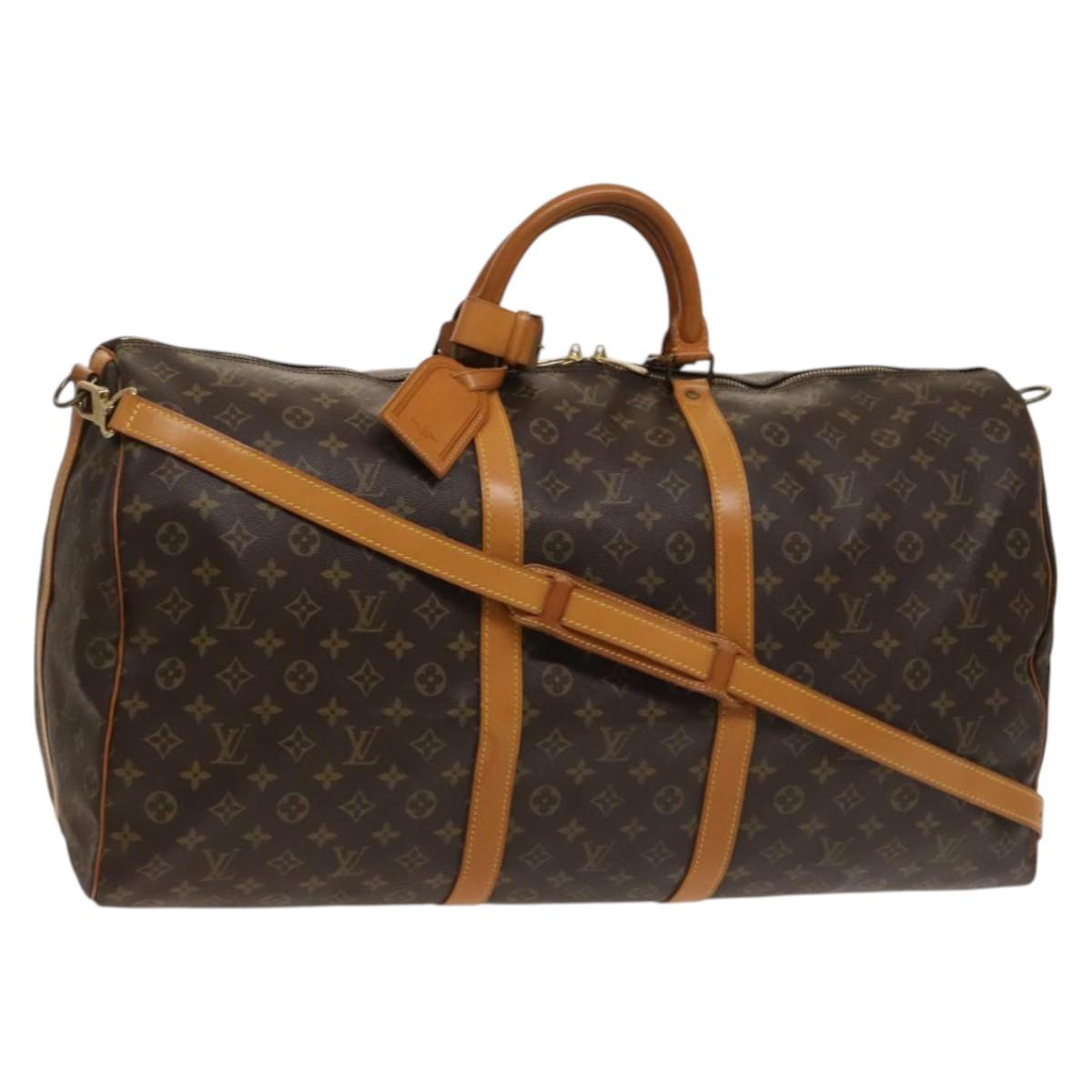LOUIS VUITTON Monogram Keepall Bandouliere 55 Boston Bag M41414 LV Auth yk18277