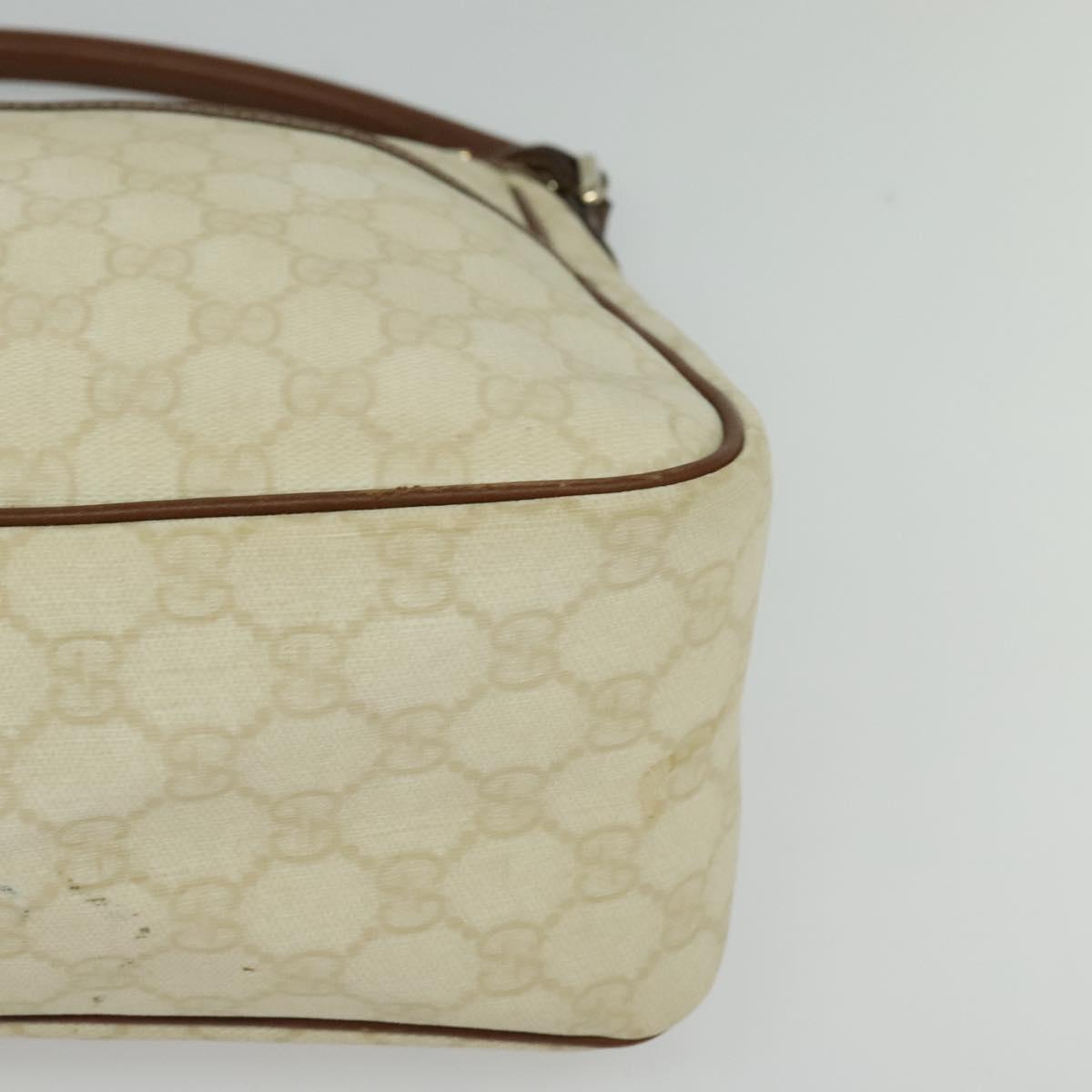 GUCCI GG Supreme Shoulder Bag PVC White Gold 189898 Auth yk18307