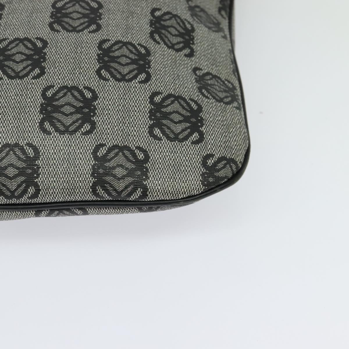 LOEWE anagram Shoulder Bag PVC Gray Gold Auth yk18308