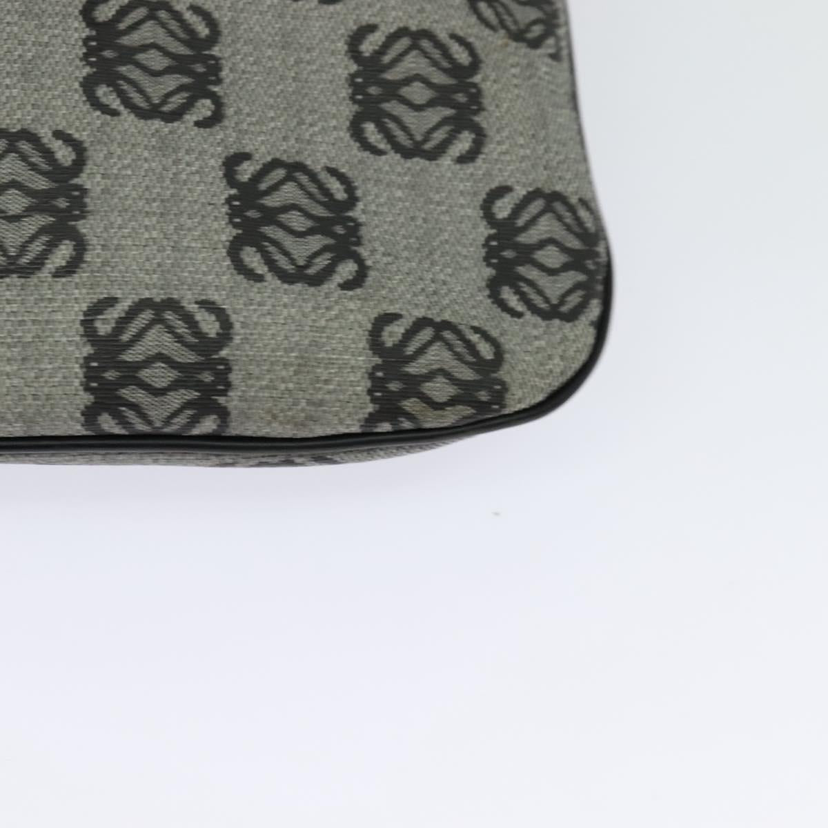 LOEWE anagram Shoulder Bag PVC Gray Gold Auth yk18308