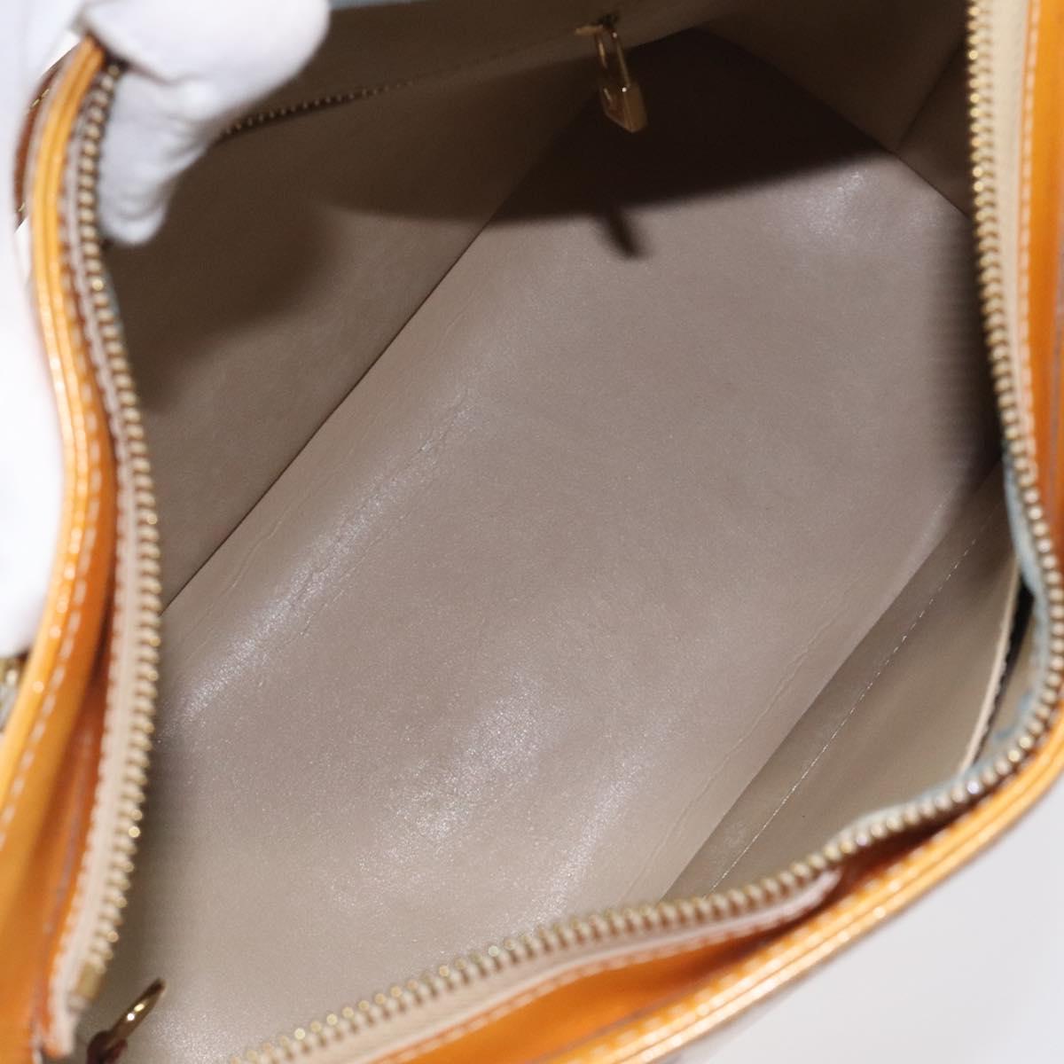 LOUIS VUITTON Monogram Vernis Houston Hand Bag Beige M91004 LV Auth yk18346