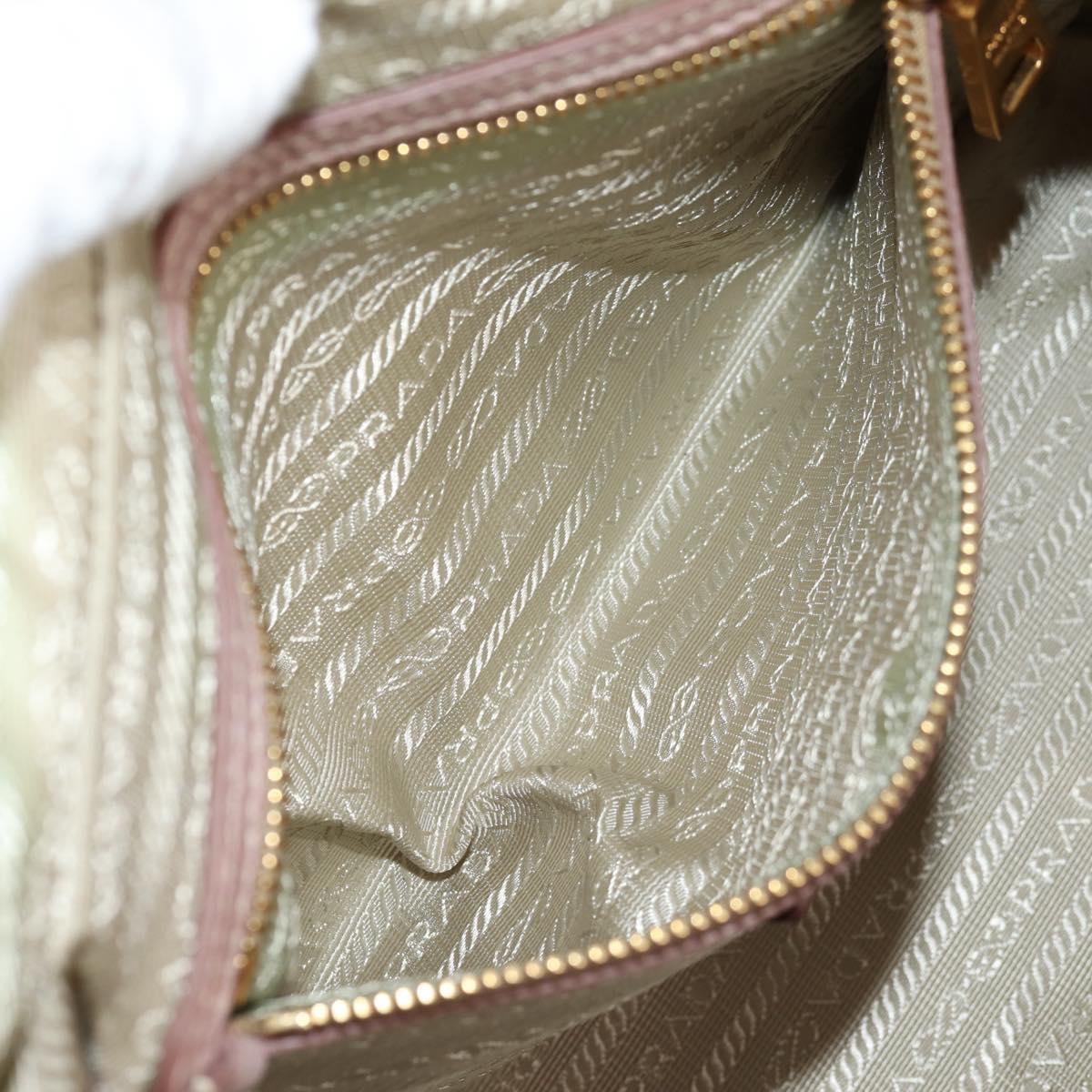 PRADA Hand Bag Leather 2way Pink Gold Auth yk18353M