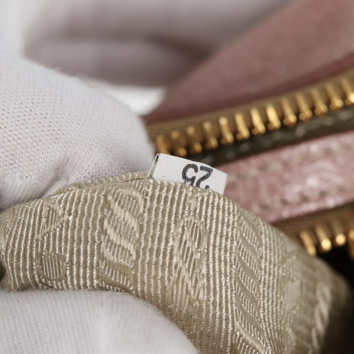 PRADA Hand Bag Leather 2way Pink Gold Auth yk18353M