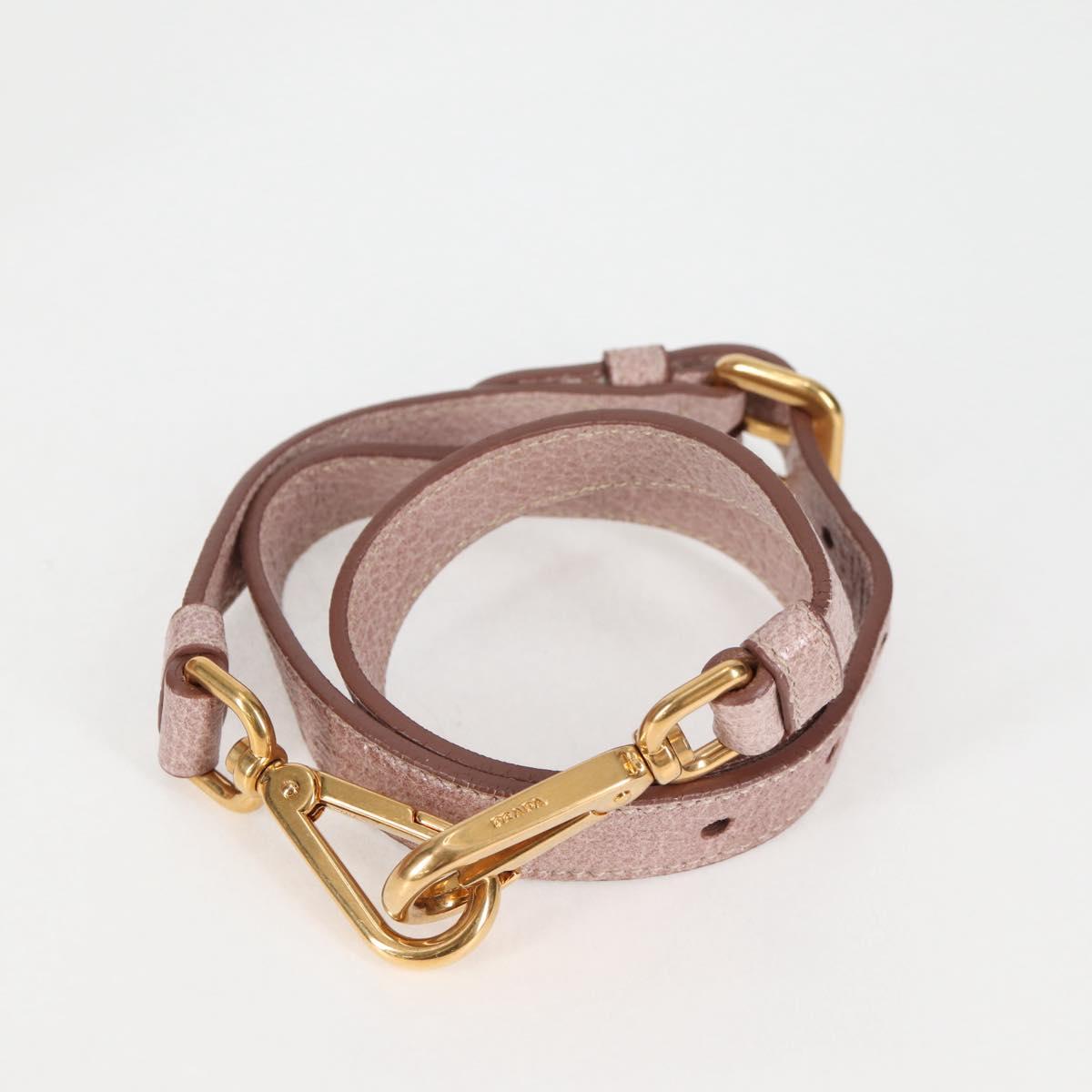 PRADA Hand Bag Leather 2way Pink Gold Auth yk18353M