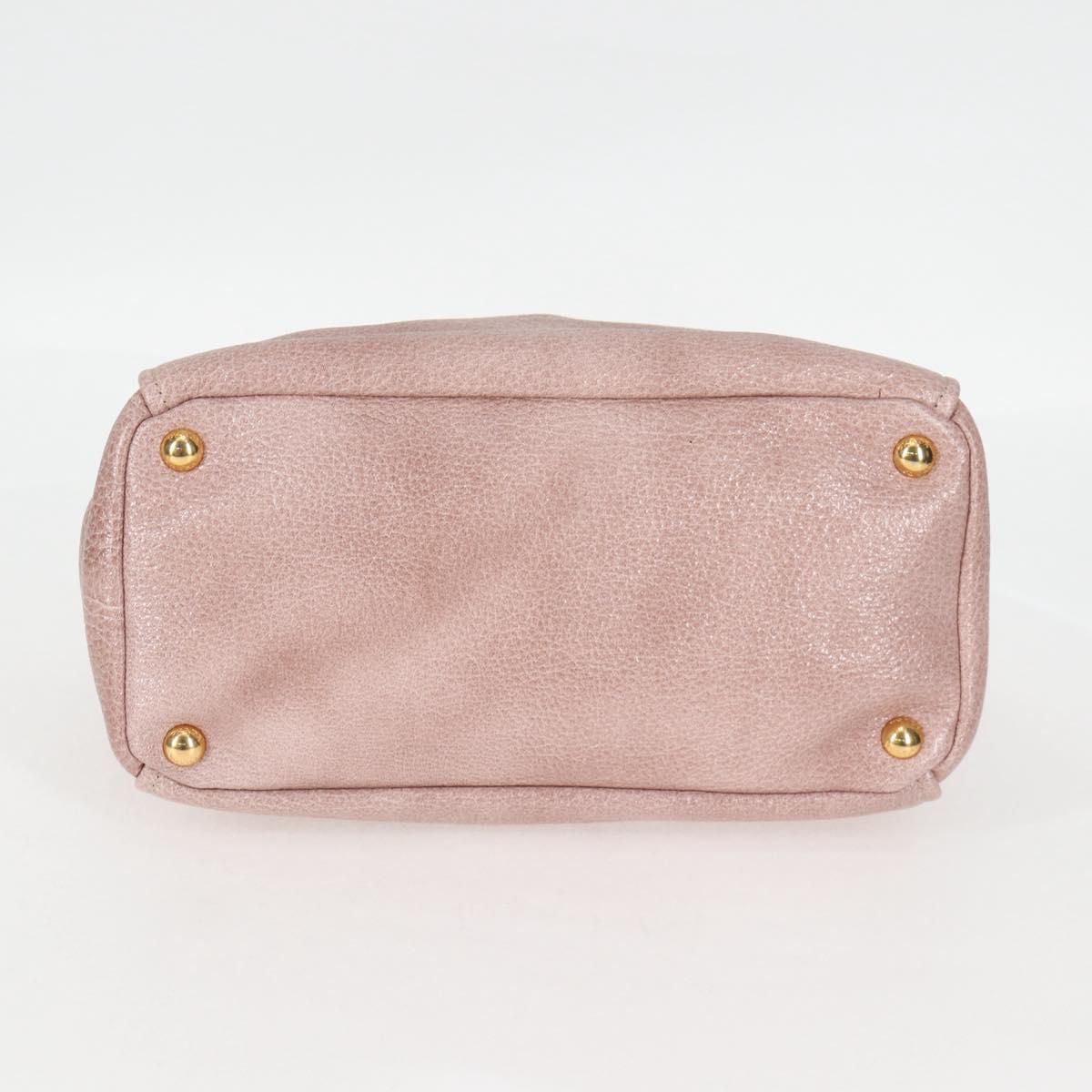 PRADA Hand Bag Leather 2way Pink Gold Auth yk18353M