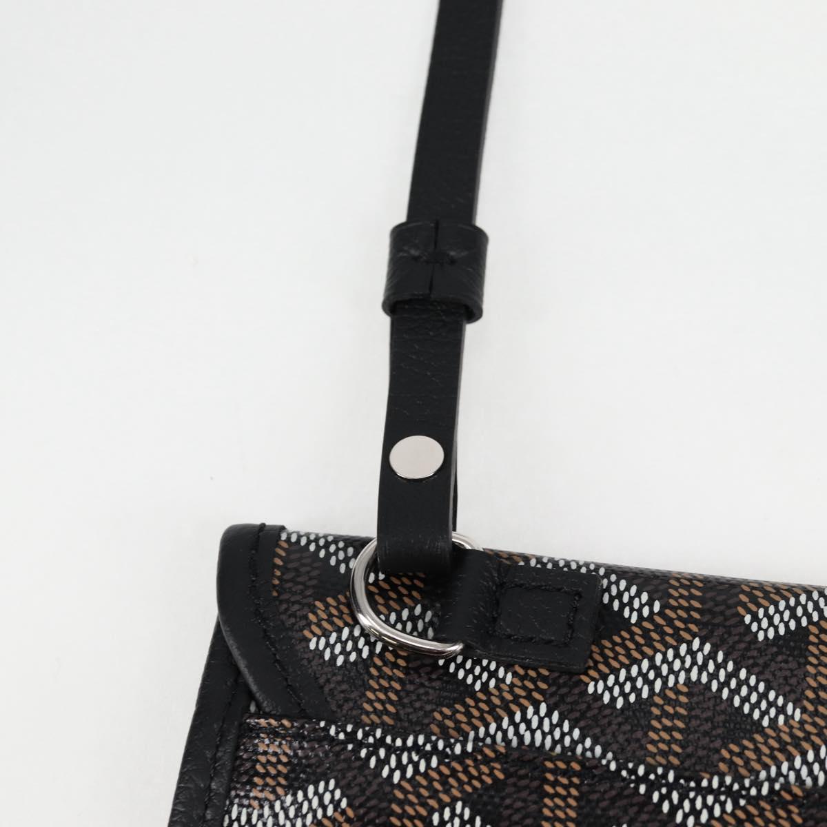 GOYARD Herringbone Saint Louis PM Tote Bag PVC Leather Black Auth yk18382SM