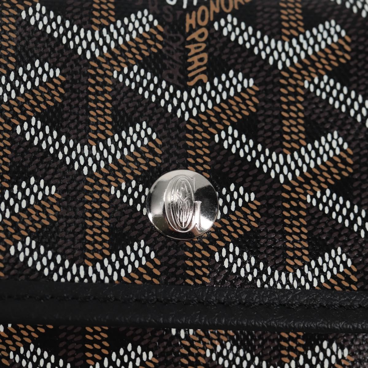 GOYARD Herringbone Saint Louis PM Tote Bag PVC Leather Black Auth yk18382SM