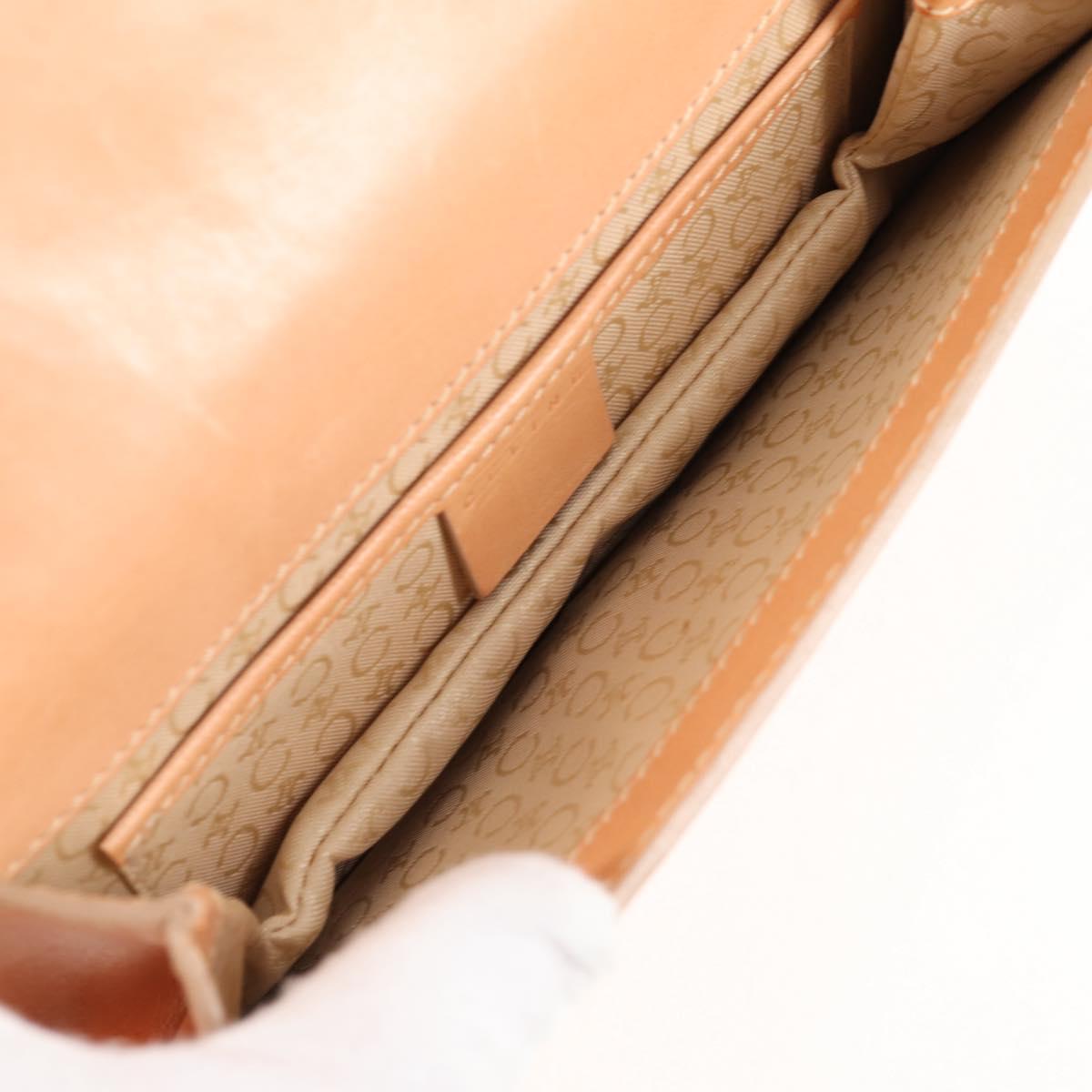 CELINE C Macadam Canvas Accessory Pouch Beige Gold Auth yk18393V