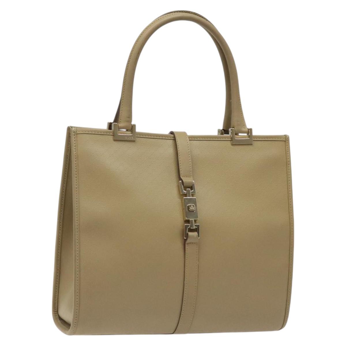 GUCCI Micro GG Canvas Jackie Hand Bag Leather Beige Gold 002 1065 Auth yk18397