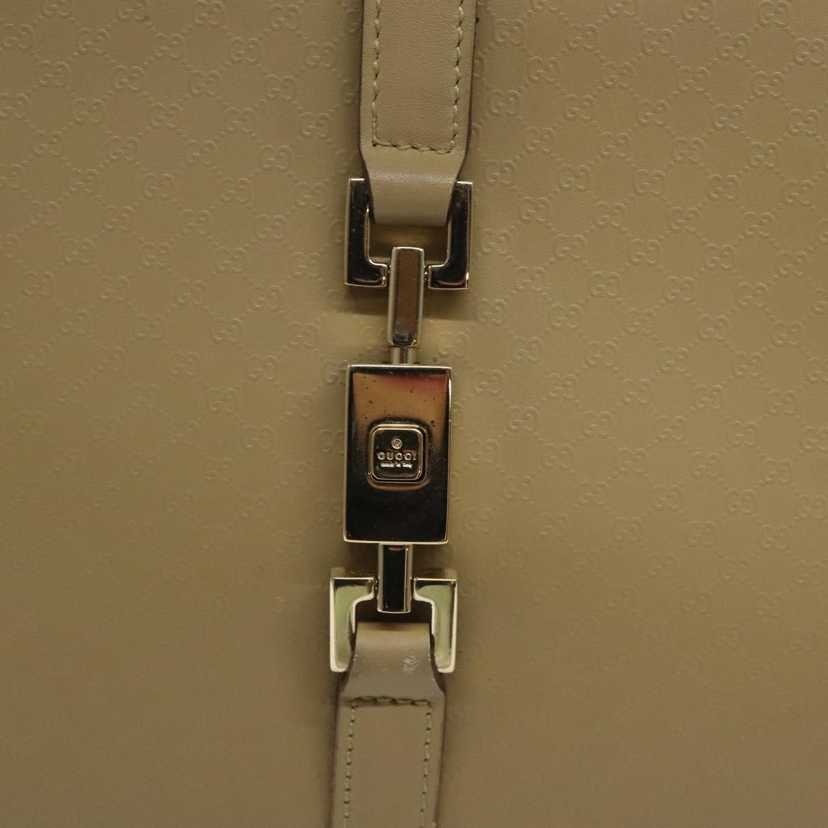 GUCCI Micro GG Canvas Jackie Hand Bag Leather Beige Gold 002 1065 Auth yk18397