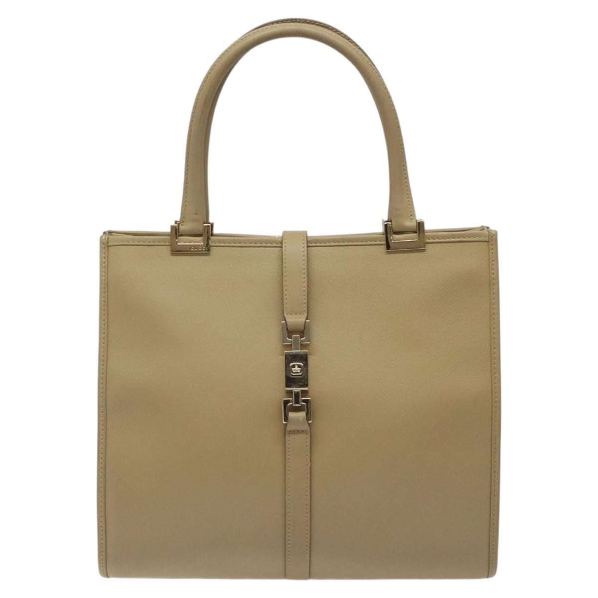 GUCCI Micro GG Canvas Jackie Hand Bag Leather Beige Gold 002 1065 Auth yk18397