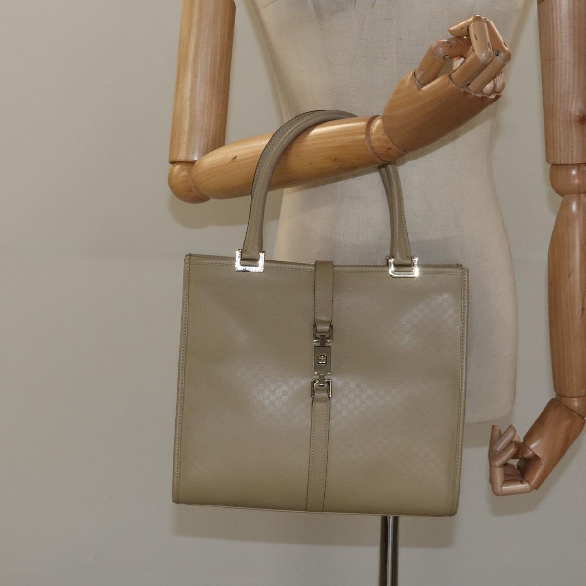 GUCCI Micro GG Canvas Jackie Hand Bag Leather Beige Gold 002 1065 Auth yk18397