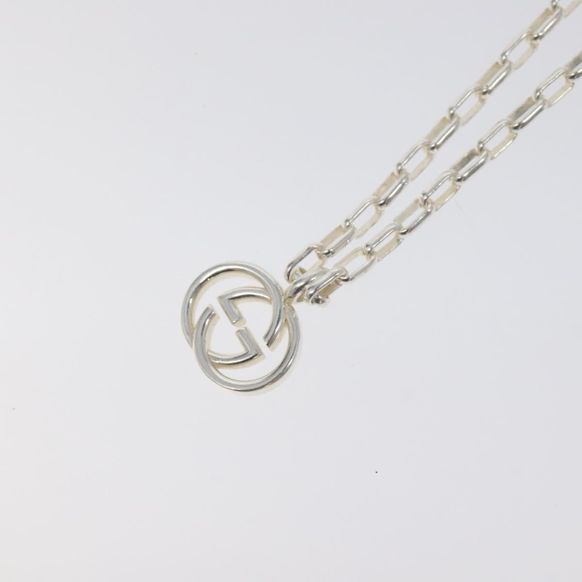 GUCCI Interlocking Necklace Ag925 Silver Auth yk18400