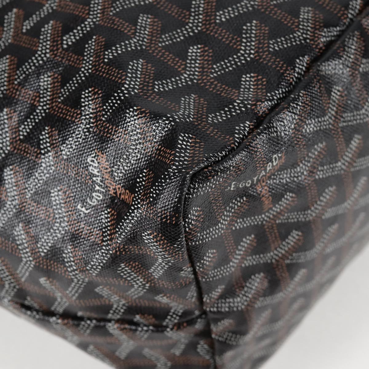 GOYARD Herringbone Saint Louis PM Tote Bag PVC Black Auth yk18410M