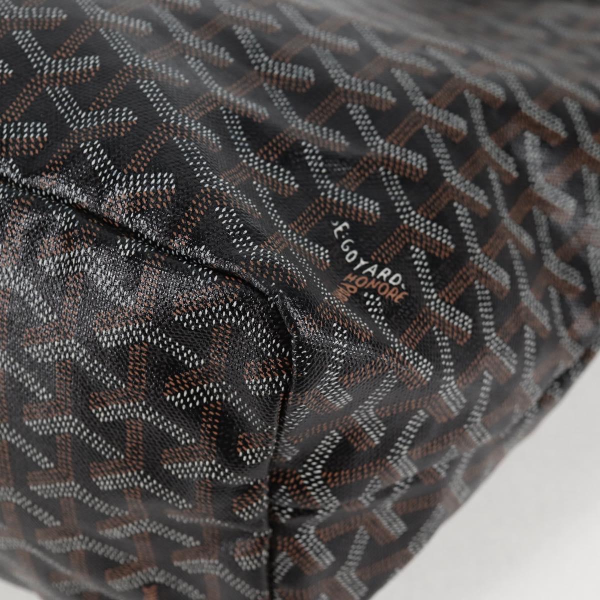 GOYARD Herringbone Saint Louis PM Tote Bag PVC Black Auth yk18410M