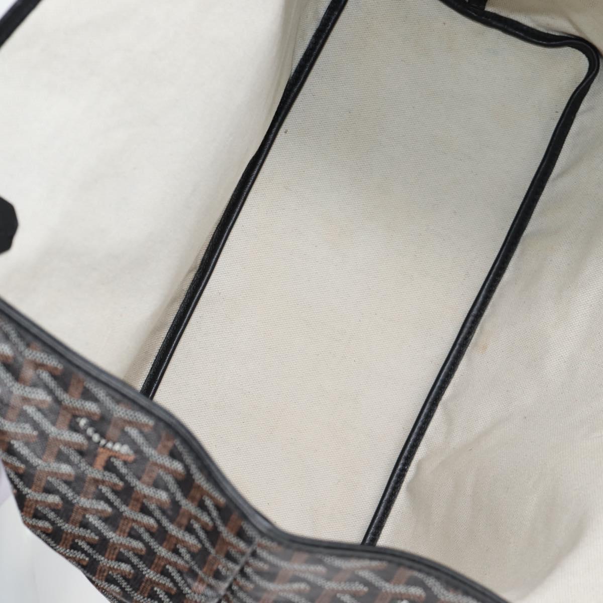 GOYARD Herringbone Saint Louis PM Tote Bag PVC Black Auth yk18410M