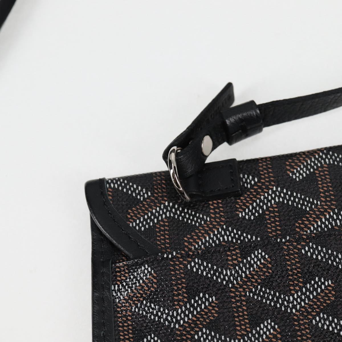 GOYARD Herringbone Saint Louis PM Tote Bag PVC Black Auth yk18410M
