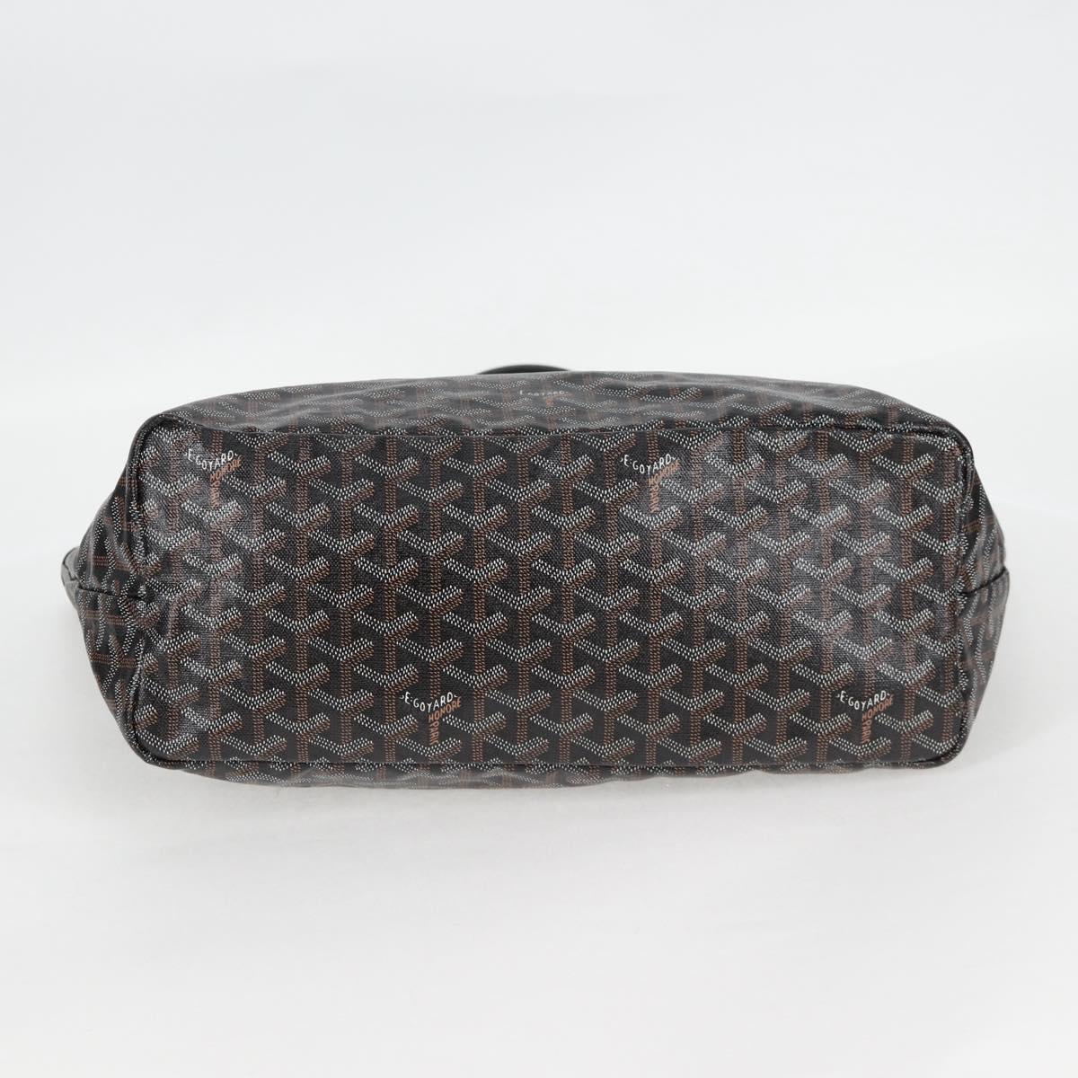 GOYARD Herringbone Saint Louis PM Tote Bag PVC Black Auth yk18410M