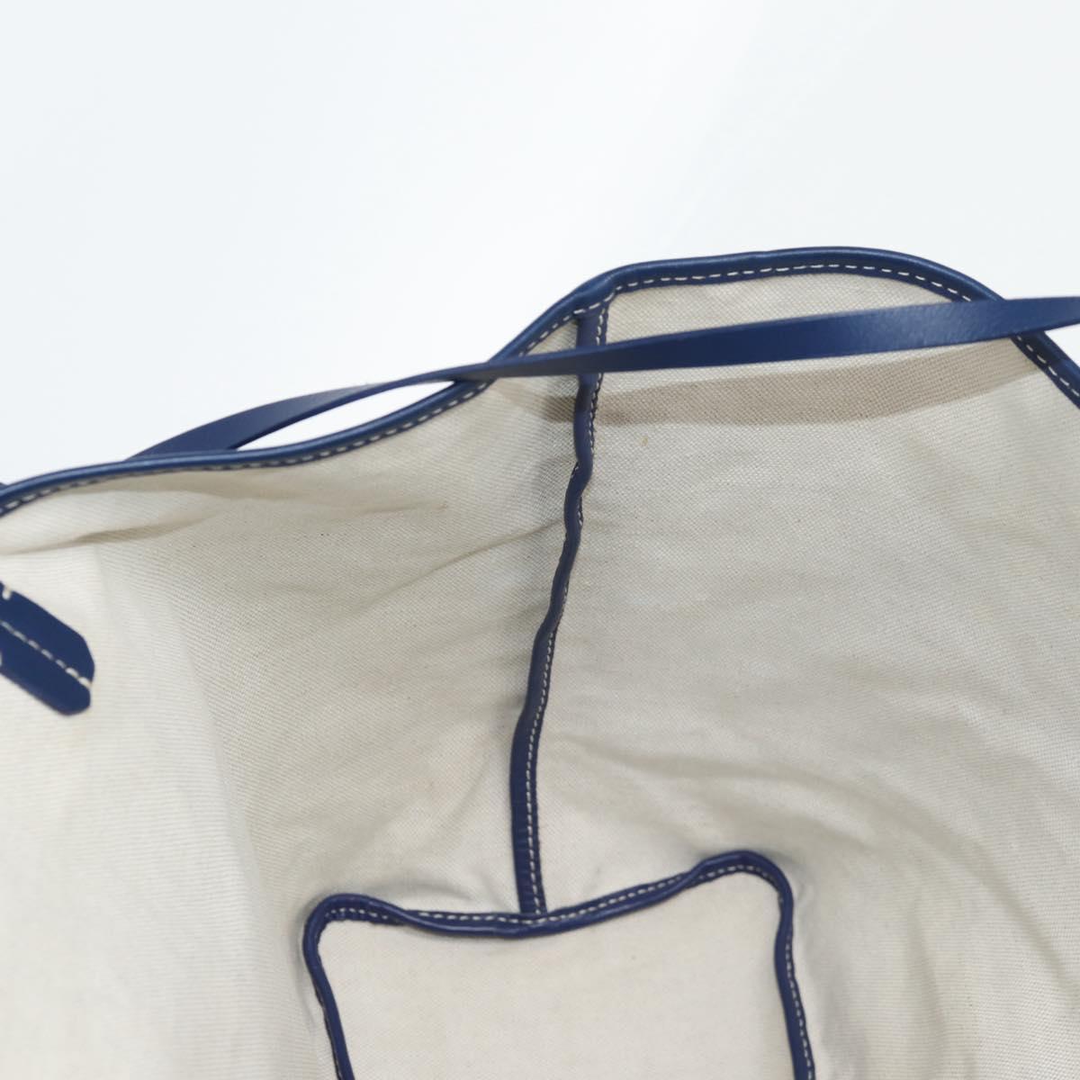 GOYARD Herringbone Saint Louis PM Tote Bag PVC Navy Auth yk18428M