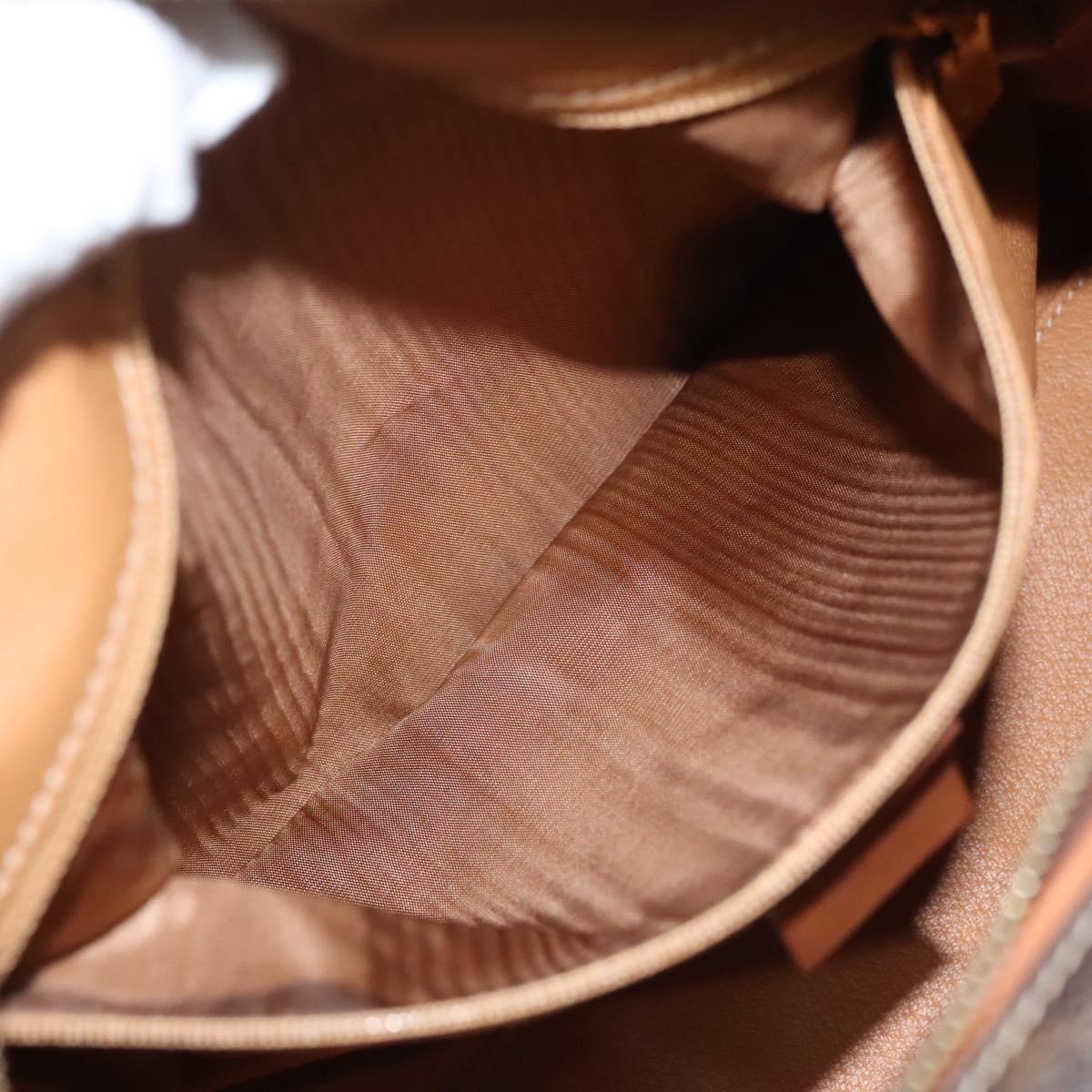 CELINE Macadam Canvas Hand Bag PVC Leather Brown Gold Auth yk18442V