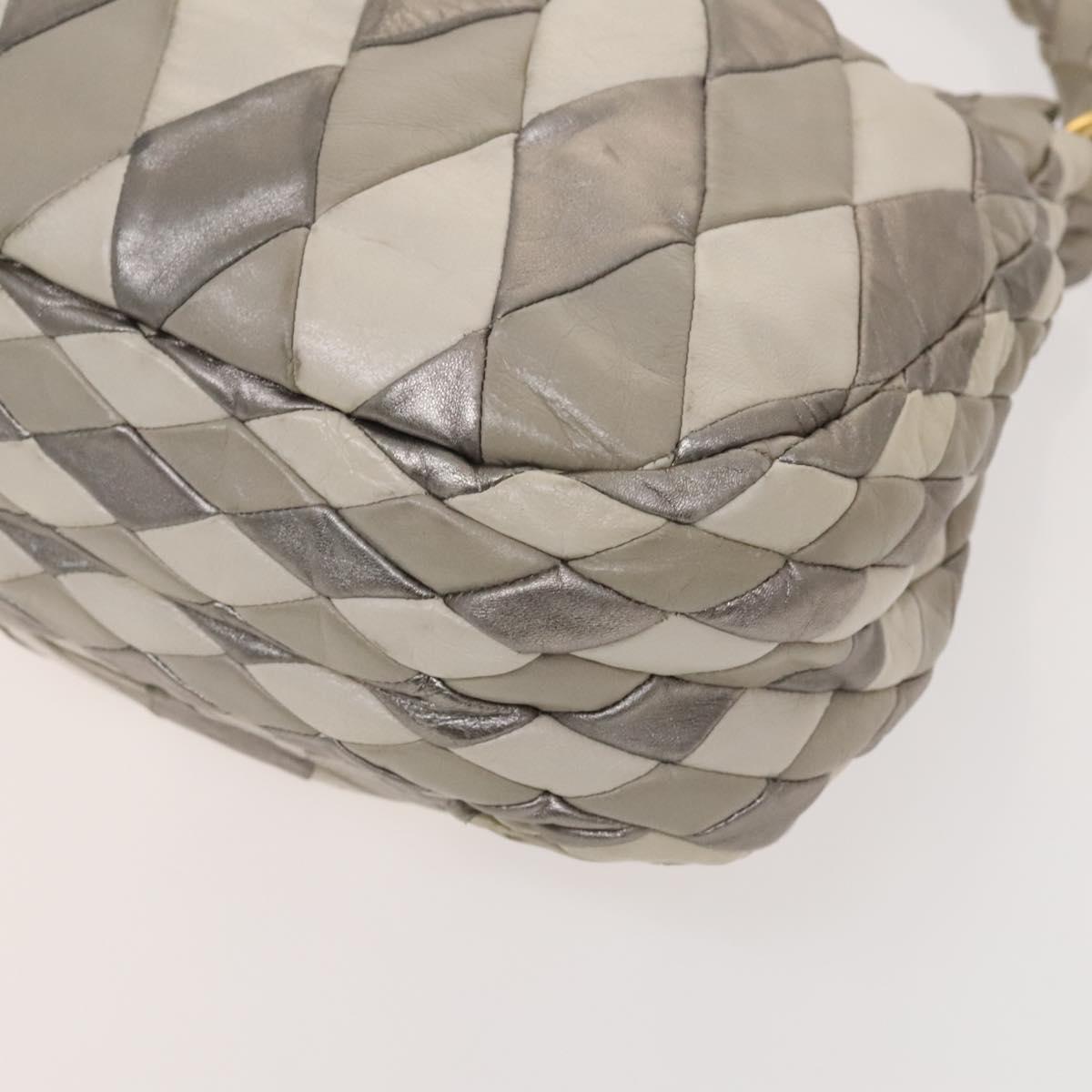 Miu Miu Shoulder Bag Leather 2way Gray Gold Auth yk18463