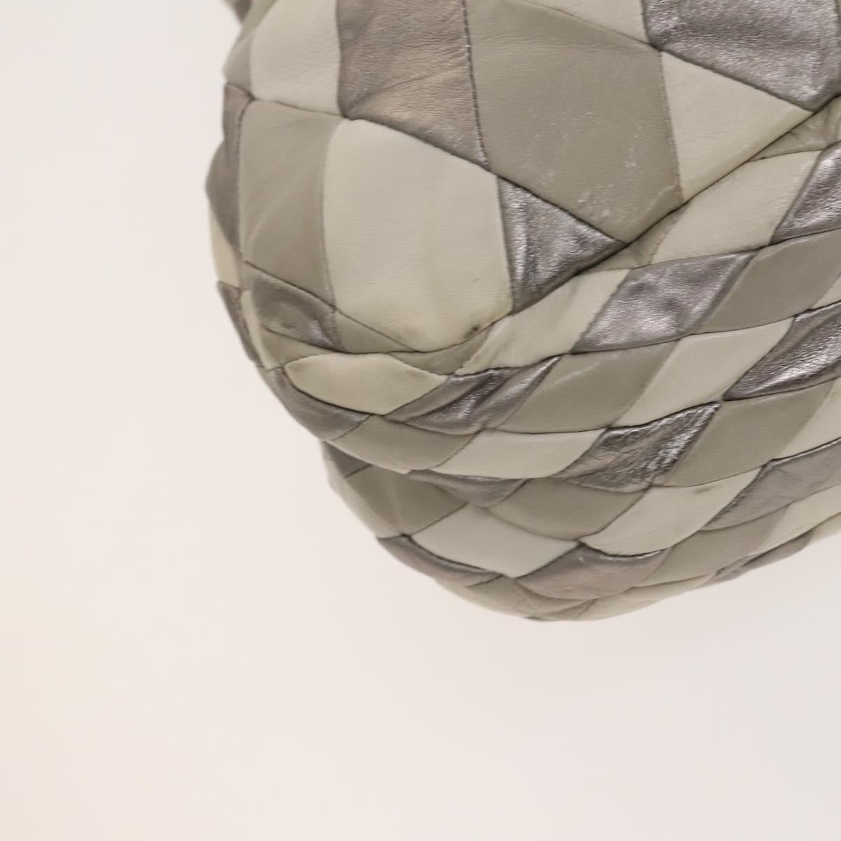 Miu Miu Shoulder Bag Leather 2way Gray Gold Auth yk18463